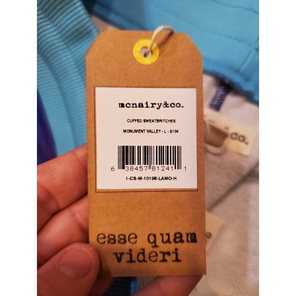Mcnairy&co‎ Cuffed Sweatbritches Mens SZ L Monument Valley Blue Streetwear NWT - Picture 7 of 8